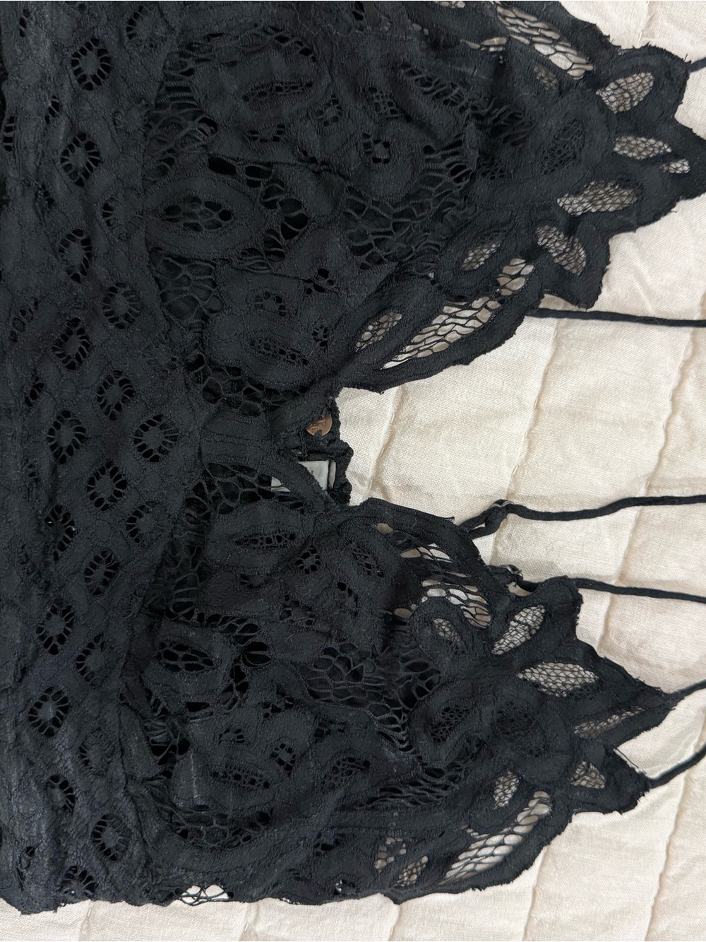 Free People Black Lace Bandeau Bralette